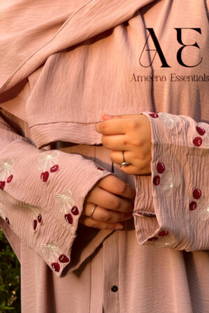 🍒Cherry Bloom Abaya in Milk pink🎀