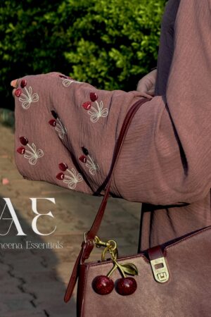 🍒Cherry Bloom Abaya in Old Mauve🎀