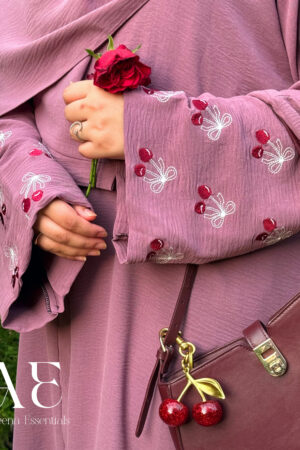 🍒Cherry Bloom Abaya in Berry pink 🎀