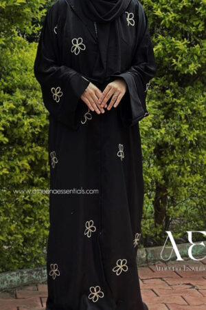 Blossom Abaya (Beige Black)
