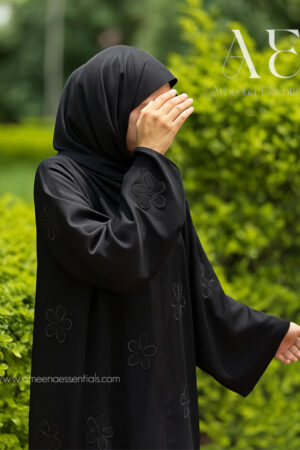 Blossom Abaya (All Black)
